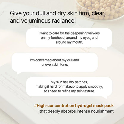 Hydrogel Collagen Mask (35Gx5Ea) Plant-Based Nutrition, Radiance, Hydration All-In-One Firming, Ingredients Absorbing over Time Korean Bean Essence Korean Collagen Mask