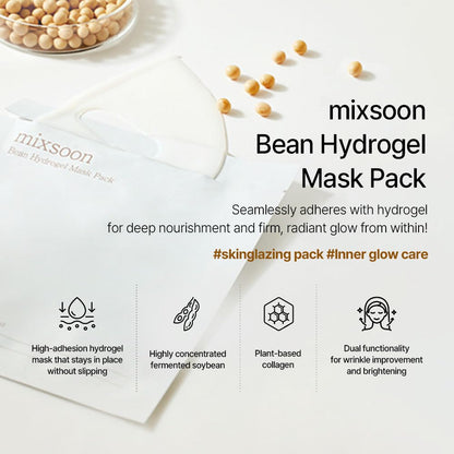 Hydrogel Collagen Mask (35Gx5Ea) Plant-Based Nutrition, Radiance, Hydration All-In-One Firming, Ingredients Absorbing over Time Korean Bean Essence Korean Collagen Mask